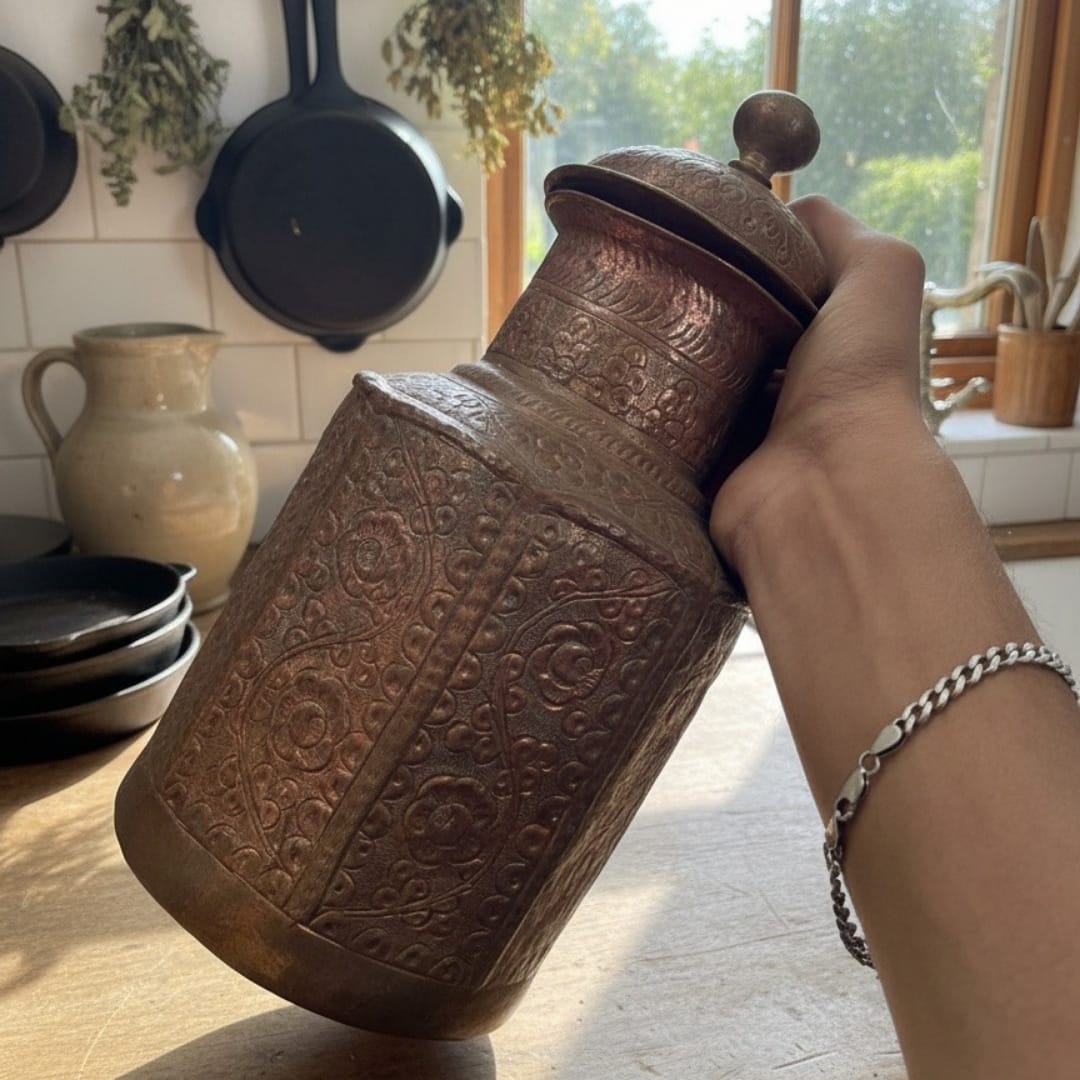 1970 Antique Copper Rare Storage Box | Timeless Copper Décor & Functional Piece