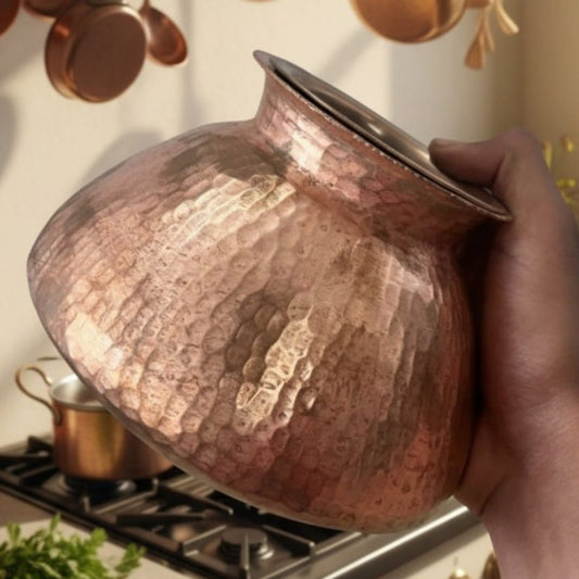 1978 Antique Copper Kalash with Brass Pyala | Classic Copper & Brass Table Accent