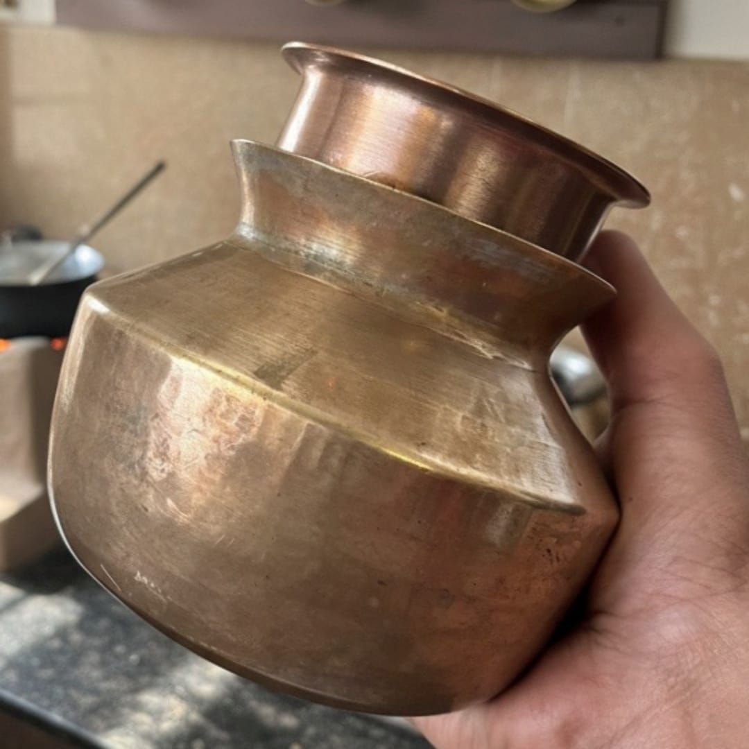 1978 Antique Brass Kalash with Brass Pyala | Classic Brass Kalash Set