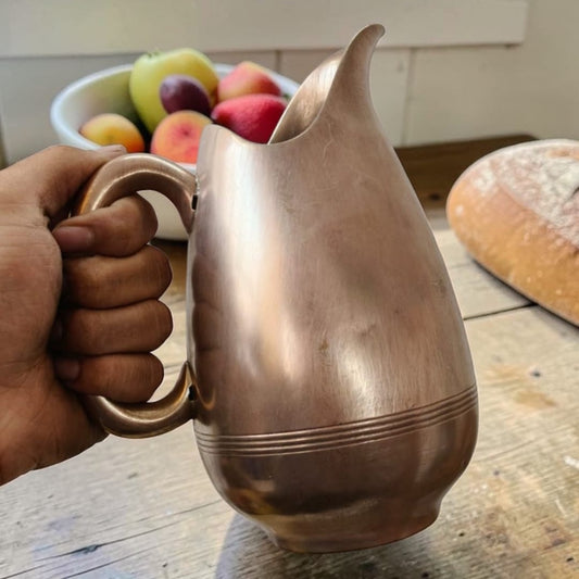 1985 Antique Brass Jug Set with Glasses | Brass Serving Water Set - Bombay Antiques
