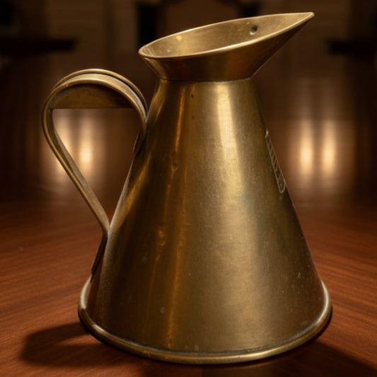 Antique Brass Kerosene Measuring Container 5L | Traditional Brass Utility Vessel | Made in 1986