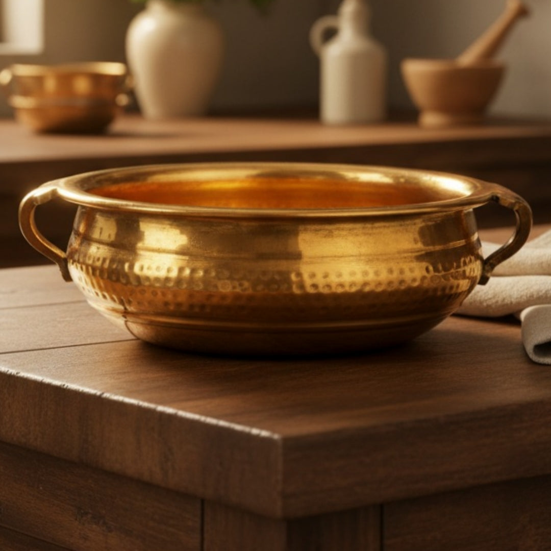 Antique Pittal Urli | Premium Brass Serving & Decor Bowl | Made in 1990 - Bombay Antiques