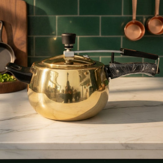 Premium Brass Cooker 3L | Pure Brass Traditional Cooking Vessel | Brand New