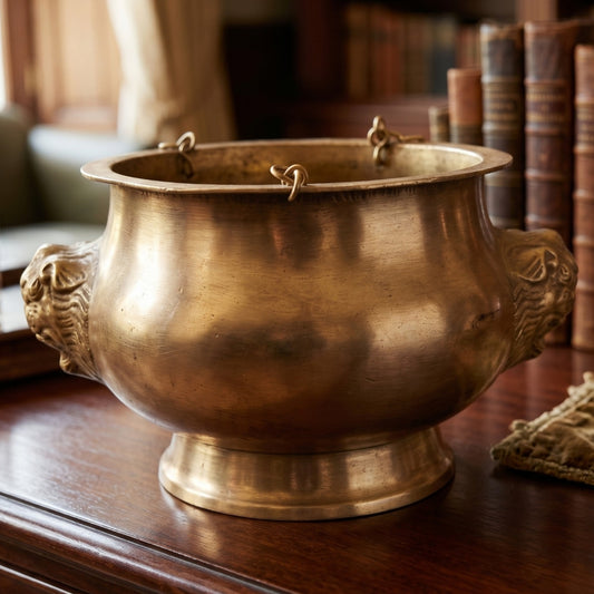 Antique Peetal Hanging Pot | Pure Brass Hanging Planter and Decorative Vessel | Made in 1970