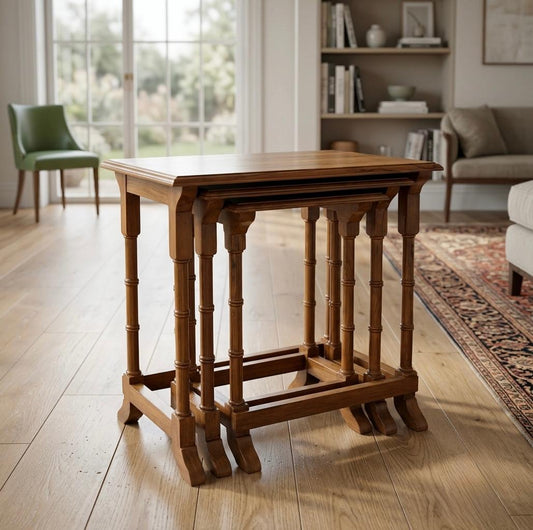 Sagwan Teak Wood Bureau Writing Desk Chest | Solid Teak Fall Front Secretary Desk with Drawers | Inspired by 1780s Georgian Colonial Design - Bombay Antiques