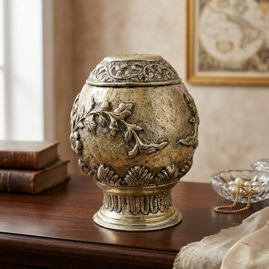Antique Engraved Brass Flower Vase | Pure Brass Embossed Decorative Vase | Made in 1978