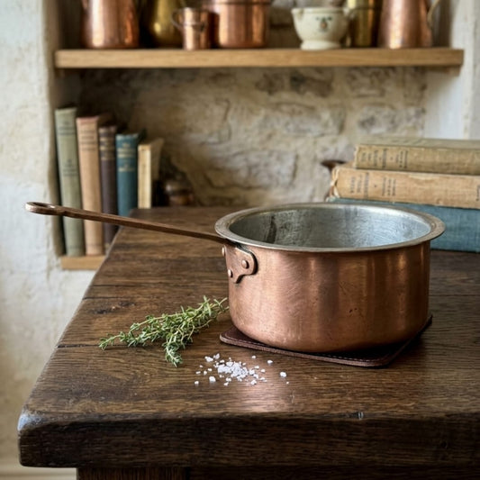 Antique Tamba Saucepan | Pure Copper Cooking Pan | Made in 1986