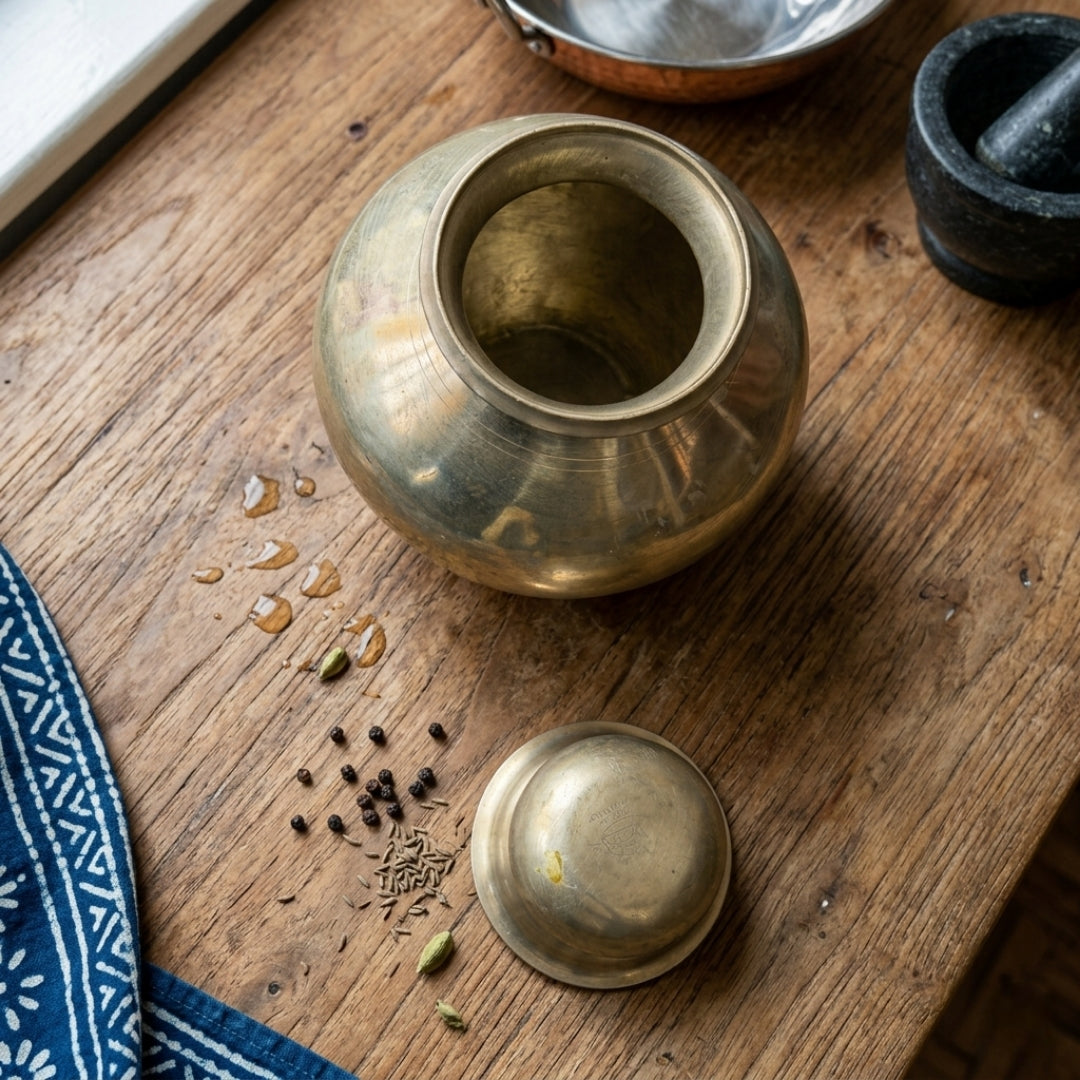 Antique German Silver Water Container Pot with Lid | Premium Traditional Handi Kalash Vessel | Made in 1973