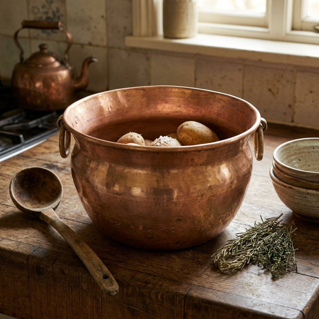 Antique Brass Planter | Traditional Handcrafted Brass Vessel | Made in 1979