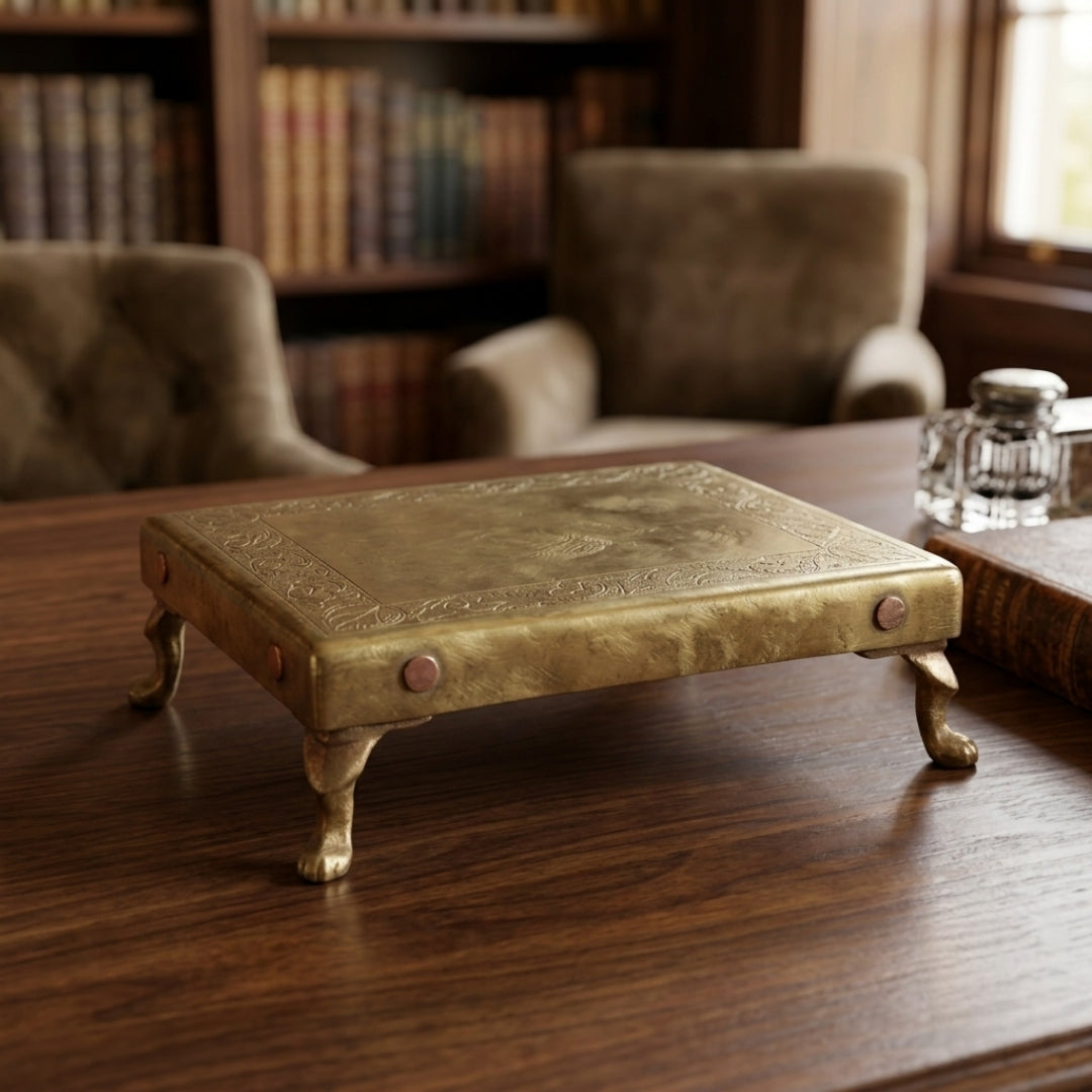 Antique Brass Chowki | Traditional Low Stool Altar | Made in 1972