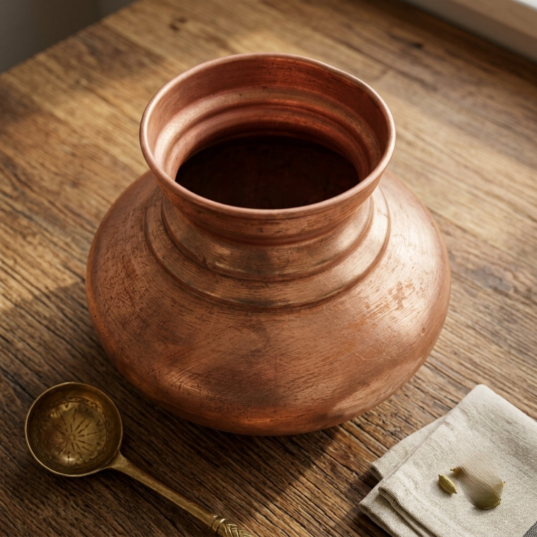 Antique Copper Water Pot | Traditional Heritage Vessel | Made in 1978