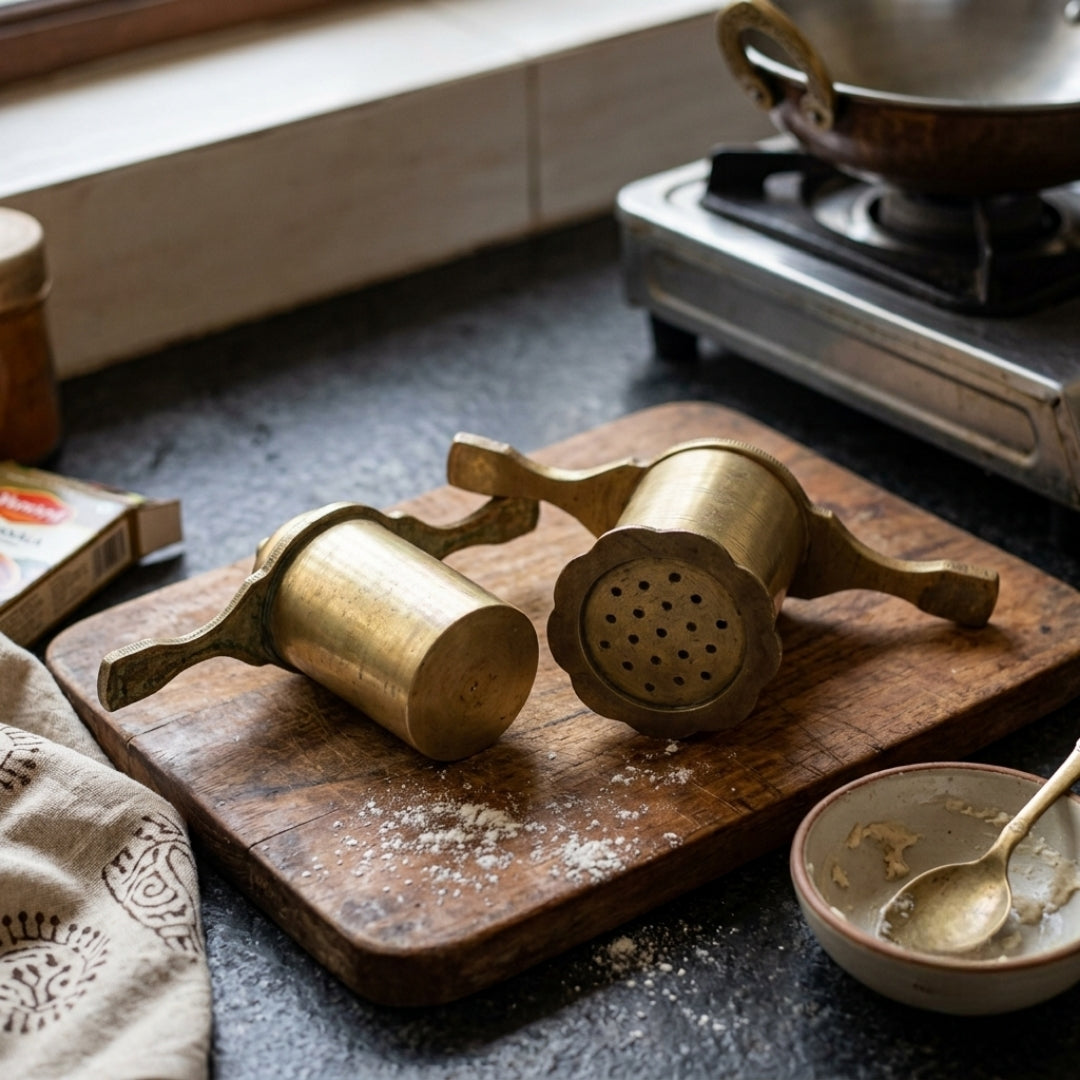 Antique Brass Kitchen Press | Traditional Culinary Press Tool Set | Made in 1979