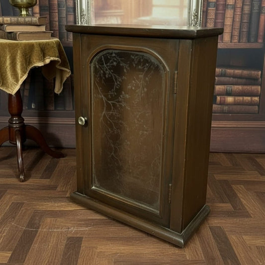 1977 Antique Wooden Storage Cabinet | Compact Display Unit