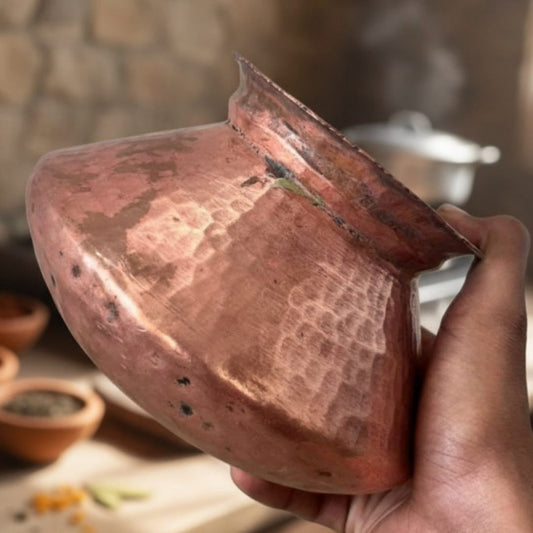 1986 Antique Copper Cooking Pot | Classic Deep Copper Kitchen Vessel