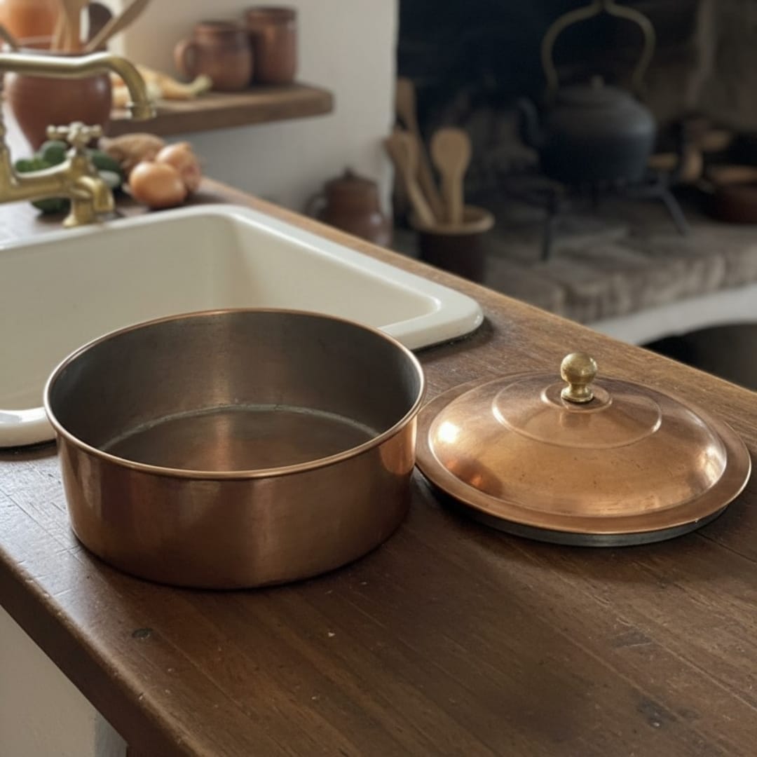 1983 Antique Brass Chapati Box | Traditional Brass Roti Container