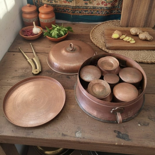 1982 Antique Copper Paan Dabba | Traditional Copper Beatle Box