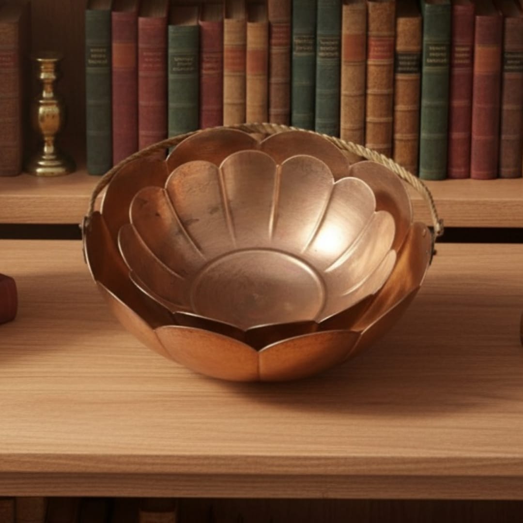 1983 Antique Brass Decor Bowl Pair | Solid Brass Decorative Bowls