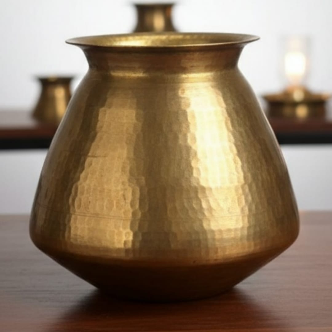 1973 Antique Brass Kamandal and Kalash in Pair | Dual Form Water Vessels - Bombay Antiques