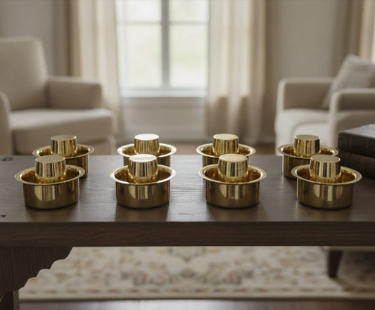 Brand New Brass Dabbara Set of 6 | Traditional South Indian Filter Coffee Set