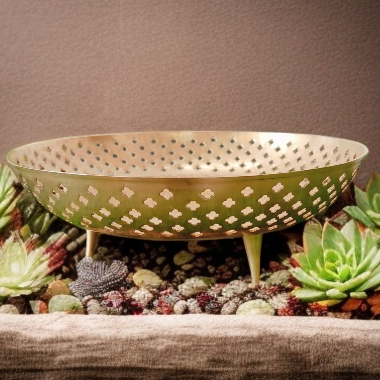 Antique Hand-Crafted Brass Serving Bowl | Traditional Tableware | Antiques
