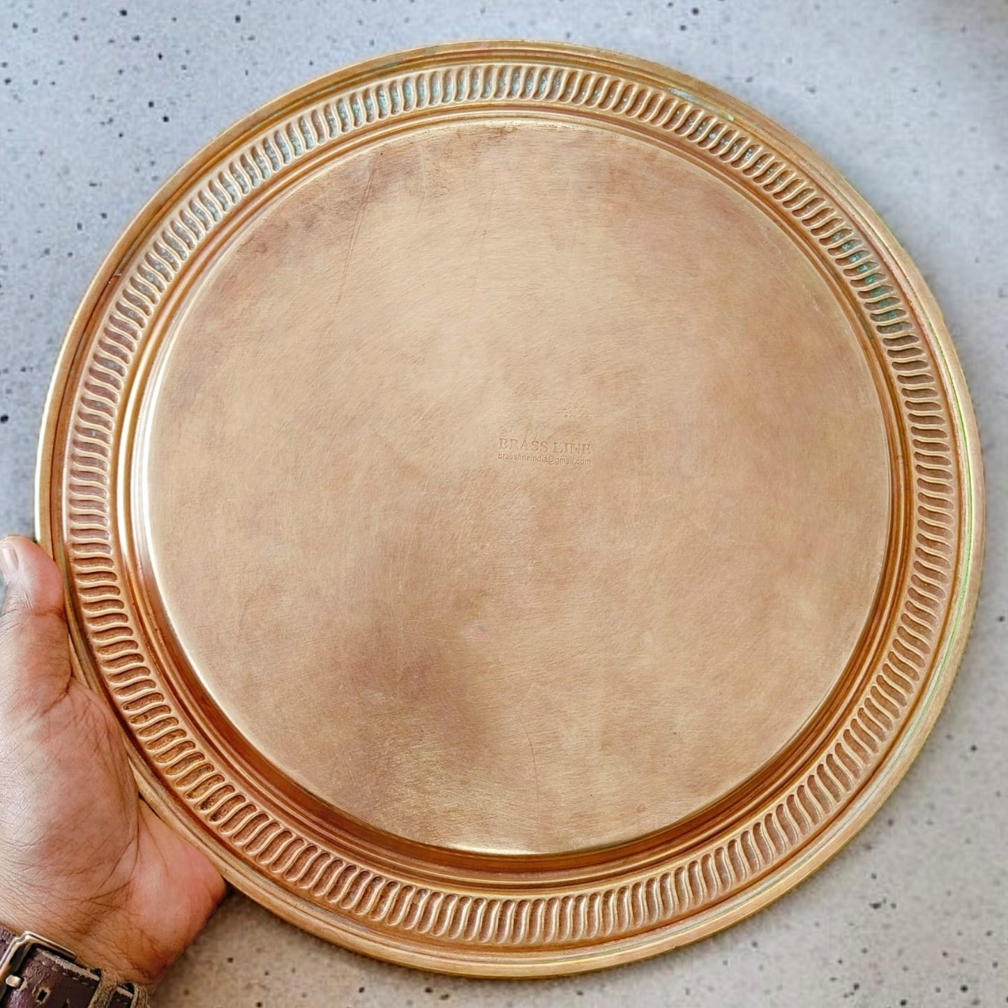 Antique Brass Thal – Set of 2 | Rustic Elegance | Traditional Dining & Décor