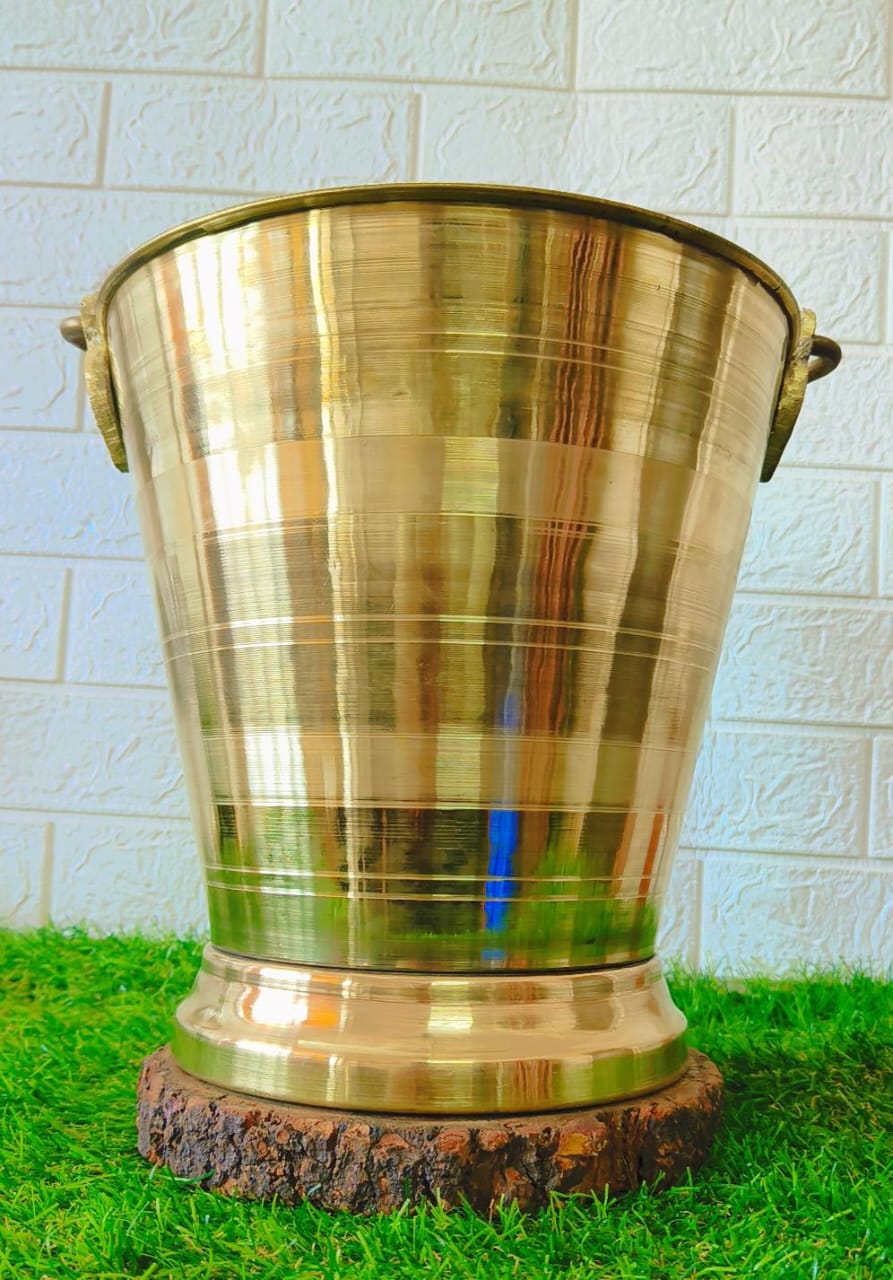 New Brass Bucket in Vintage Style - 10 litres Baltee