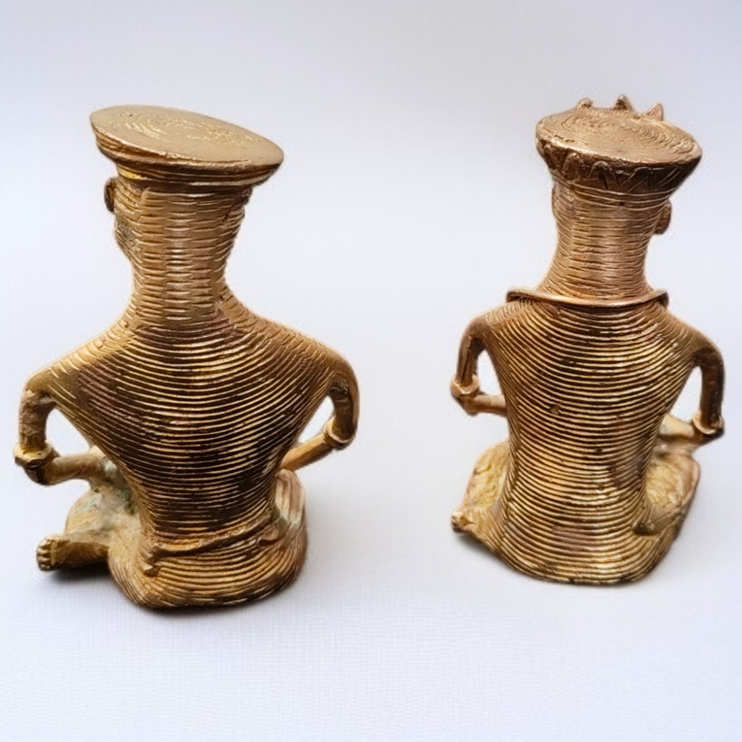 Antique Pital Musician Murti Set | Traditional Folk Brass Showpieces - Bombay Antiques
