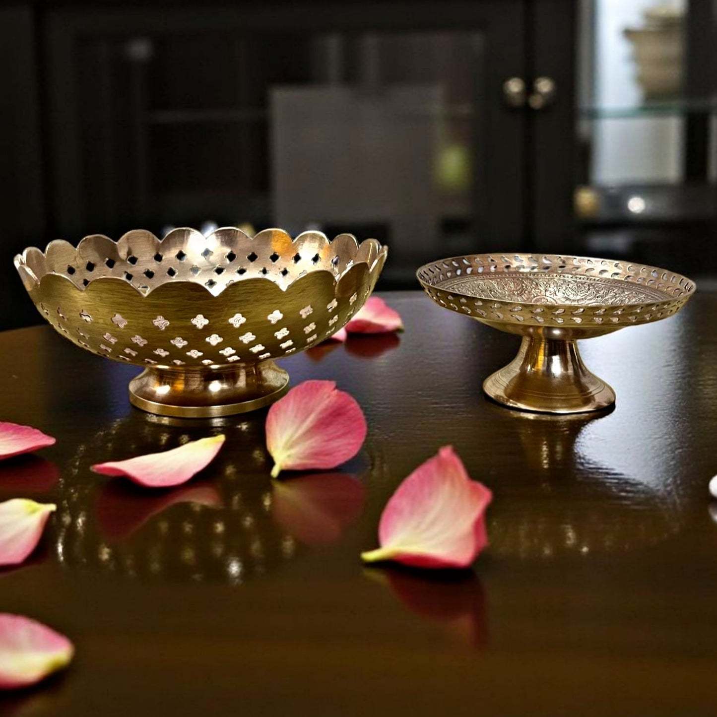 Antique Brass Serving Bowl in Pair | Traditional Tableware & Home Décor