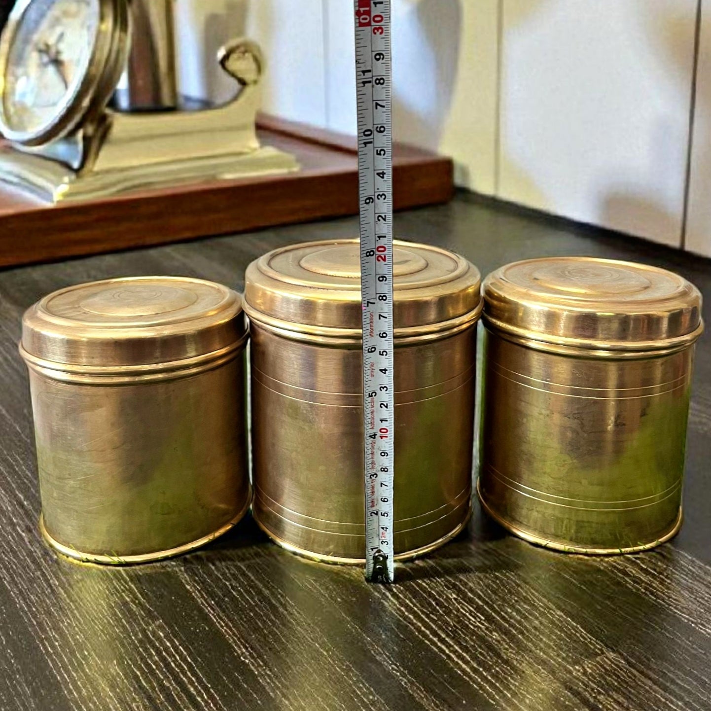 Antique Brass Storage Set of 3 | Traditional Kitchen & Décor Collection