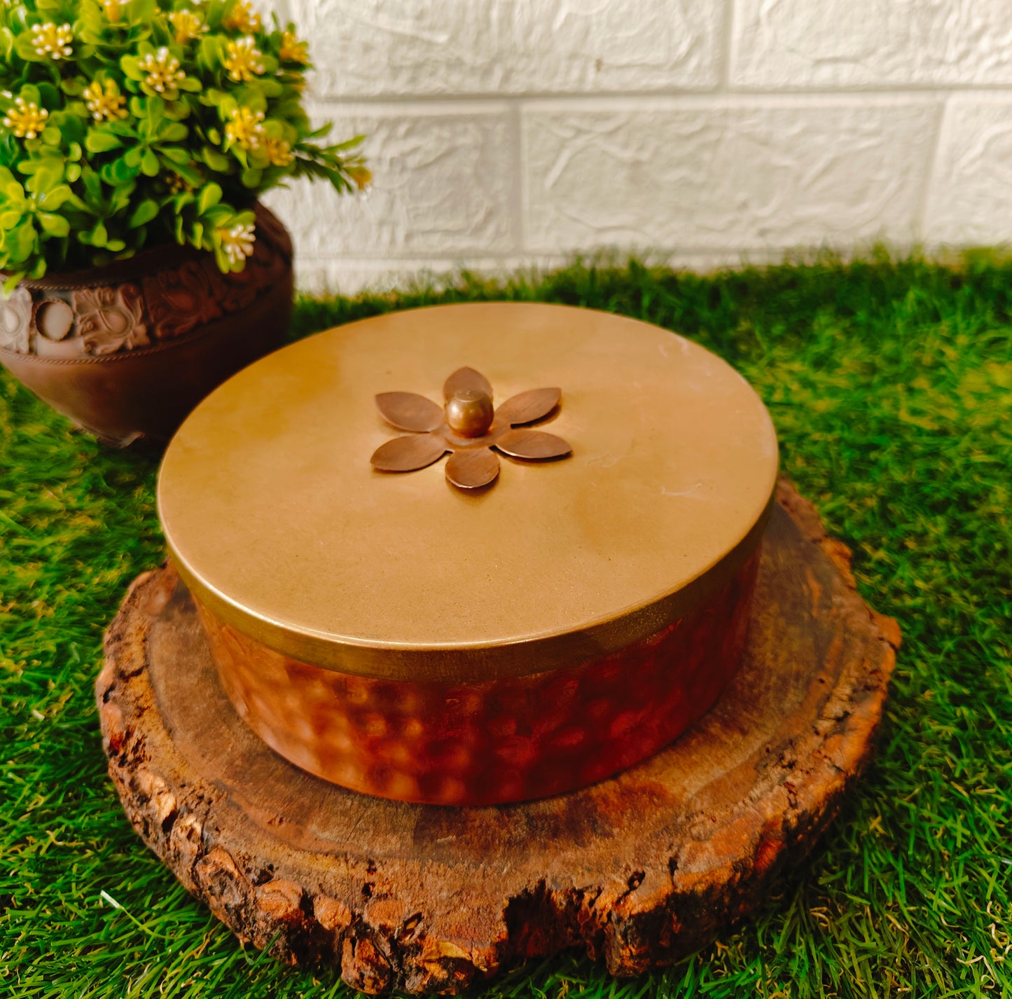 Vintage Rare Copper Brass Medium Size Storage Box
