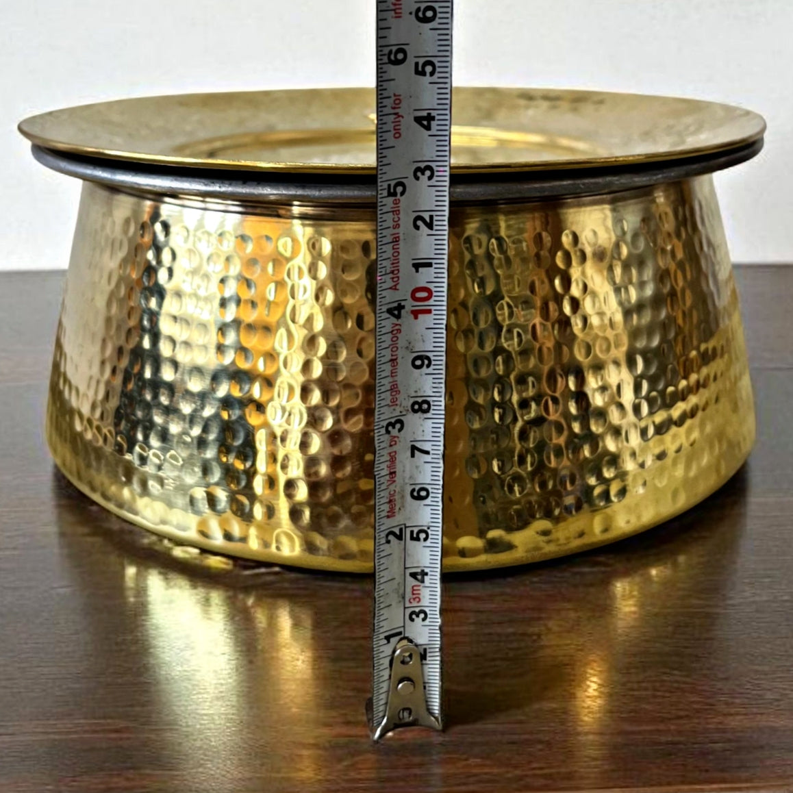 3.5L Brand New Brass Cooking Bowl with Lid | Traditional Kitchen & Dining Utensil - Bombay Antiques