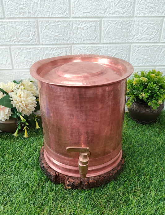 Antique Copper Water Tank with Lid - Bombay Antiques