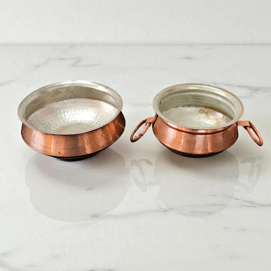 Antique Copper Serving Bowls Pair | Tamba Traditional Kitchen Set