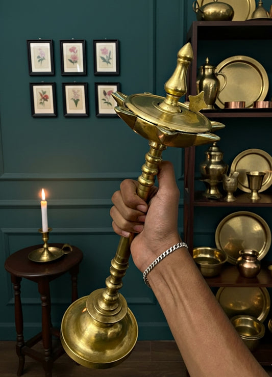 Antique Brass Samay Pair | Traditional Oil Lamp Decor