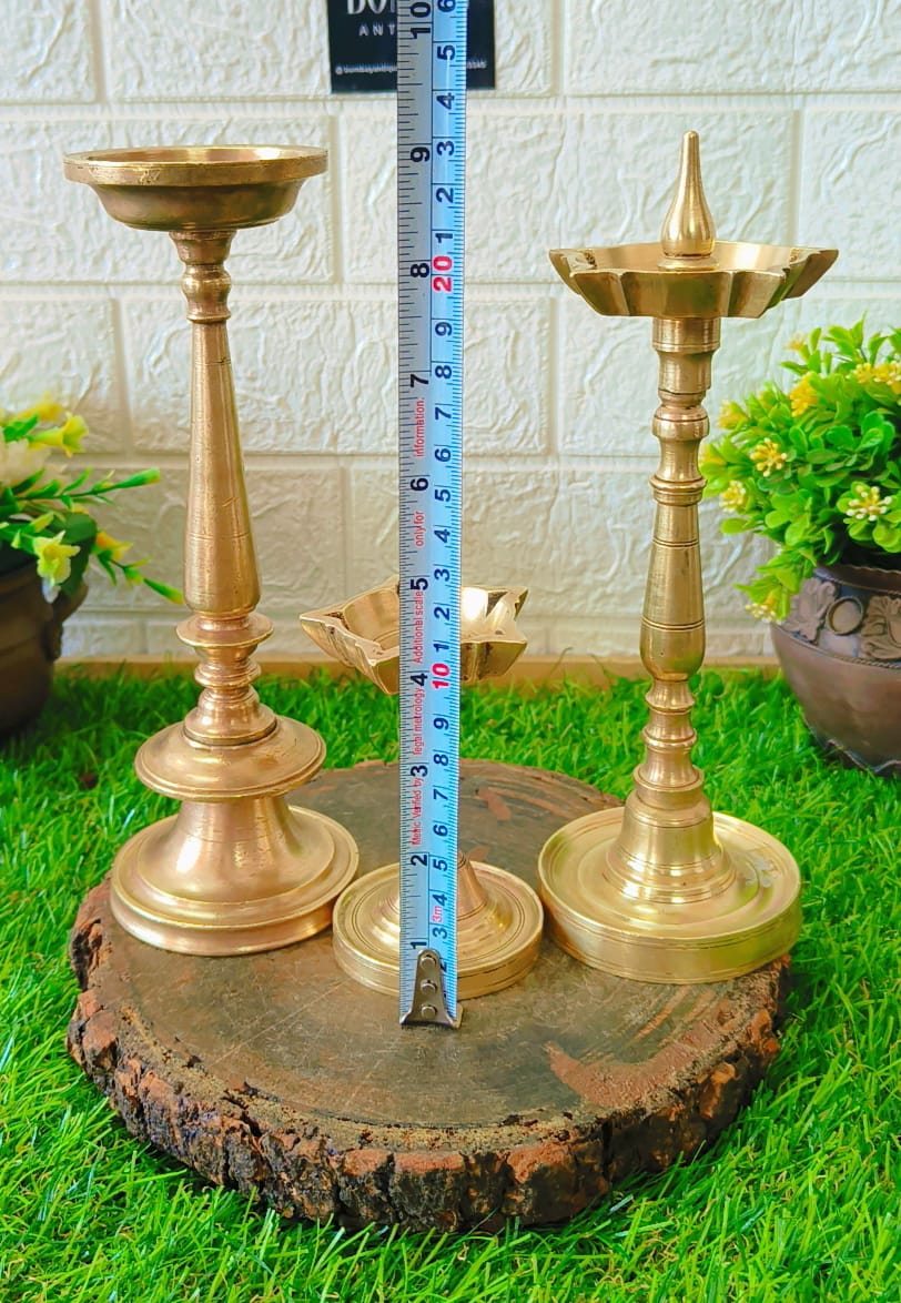 Antique Brass Samay Set of 3 - Oil Lamps