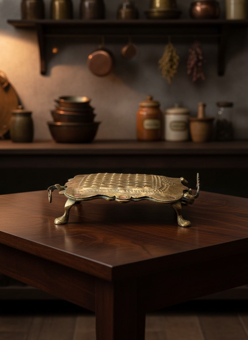 1981 Antique Brass Grater | Traditional Kitchen Utility Tool