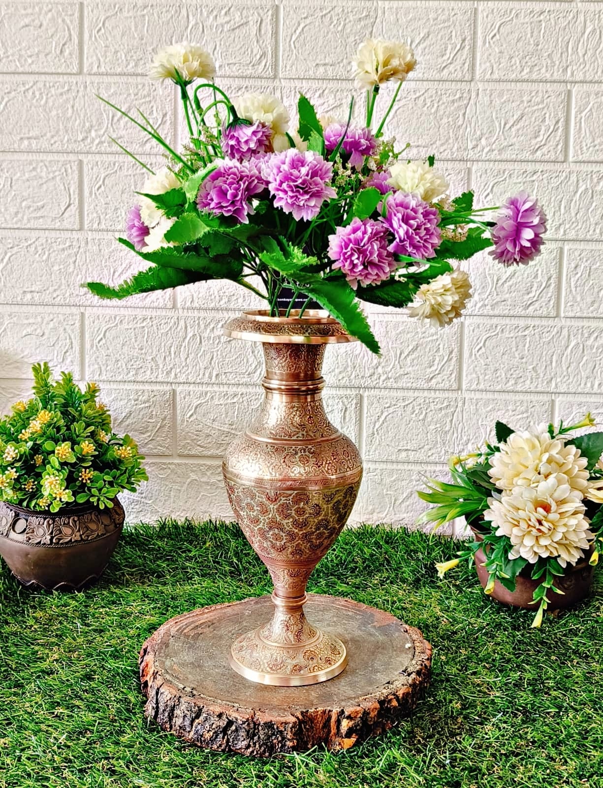 Antique Beautiful Vintage Brass Flower Vase