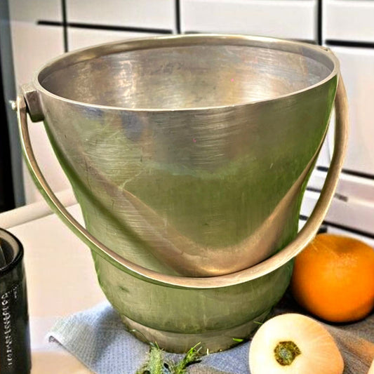 Antique Brass Bucket | Pital Traditional Storage Vessel