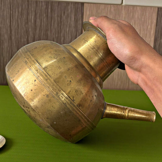 1970 Antique Brass Kamandal | Traditional Indian Décor & Collectible