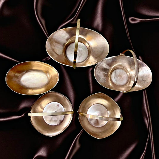 Antique Brass Trinklets Set of 5 | Indian Collectible Décor | Traditional Heritage Pieces