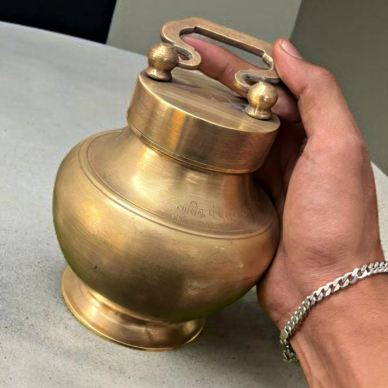 Antique Brass Gangajal Kalash | Traditional Water Pot