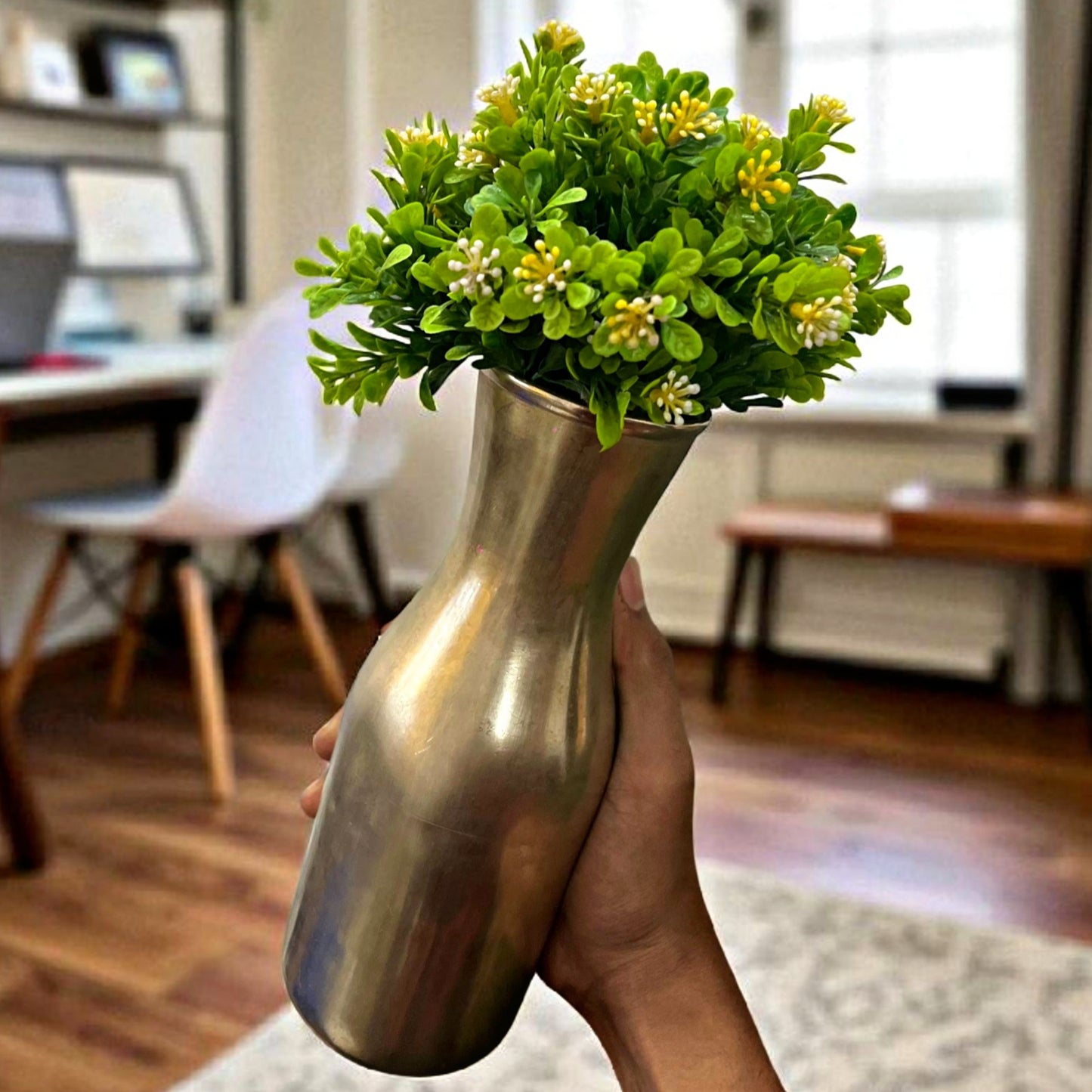Antique Brass Vase in Pair | Pital Traditional Decor
