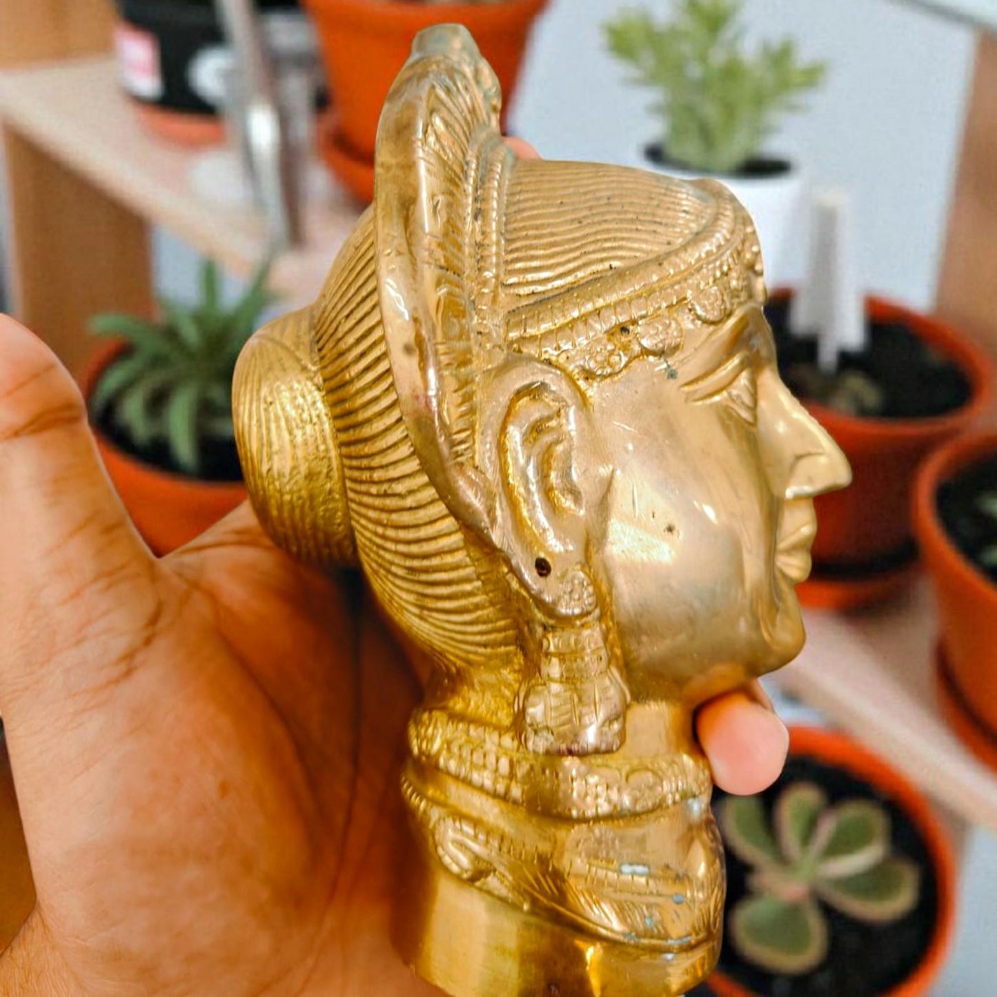 Antique Brass Mukhat | Pital Traditional Decor Piece