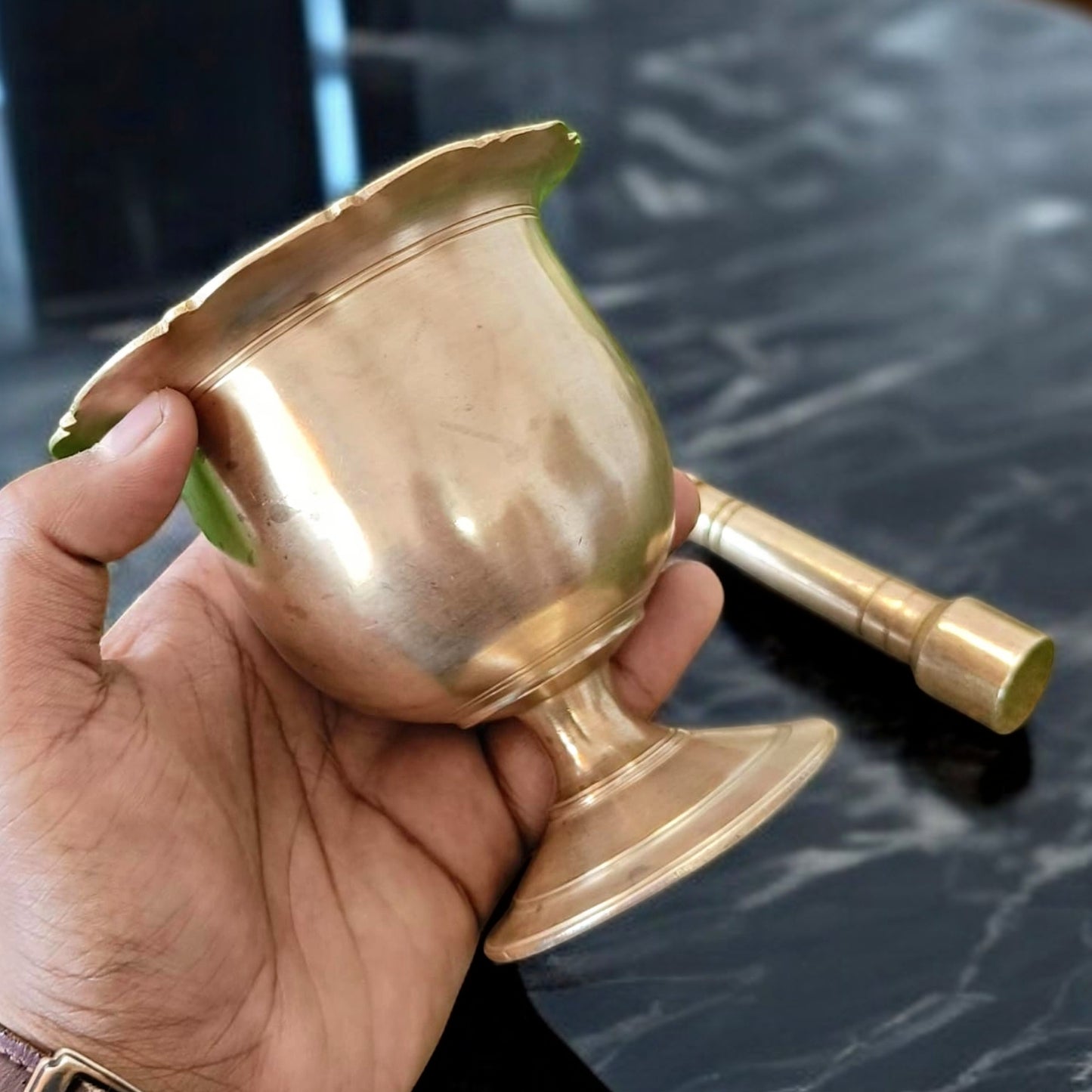 Antique Brass Khalbatta | Traditional Grinder | Kitchenware