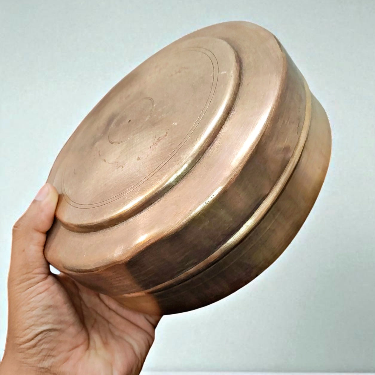 Antique Brass Storage Box | Pital Traditional Chapati Dabba