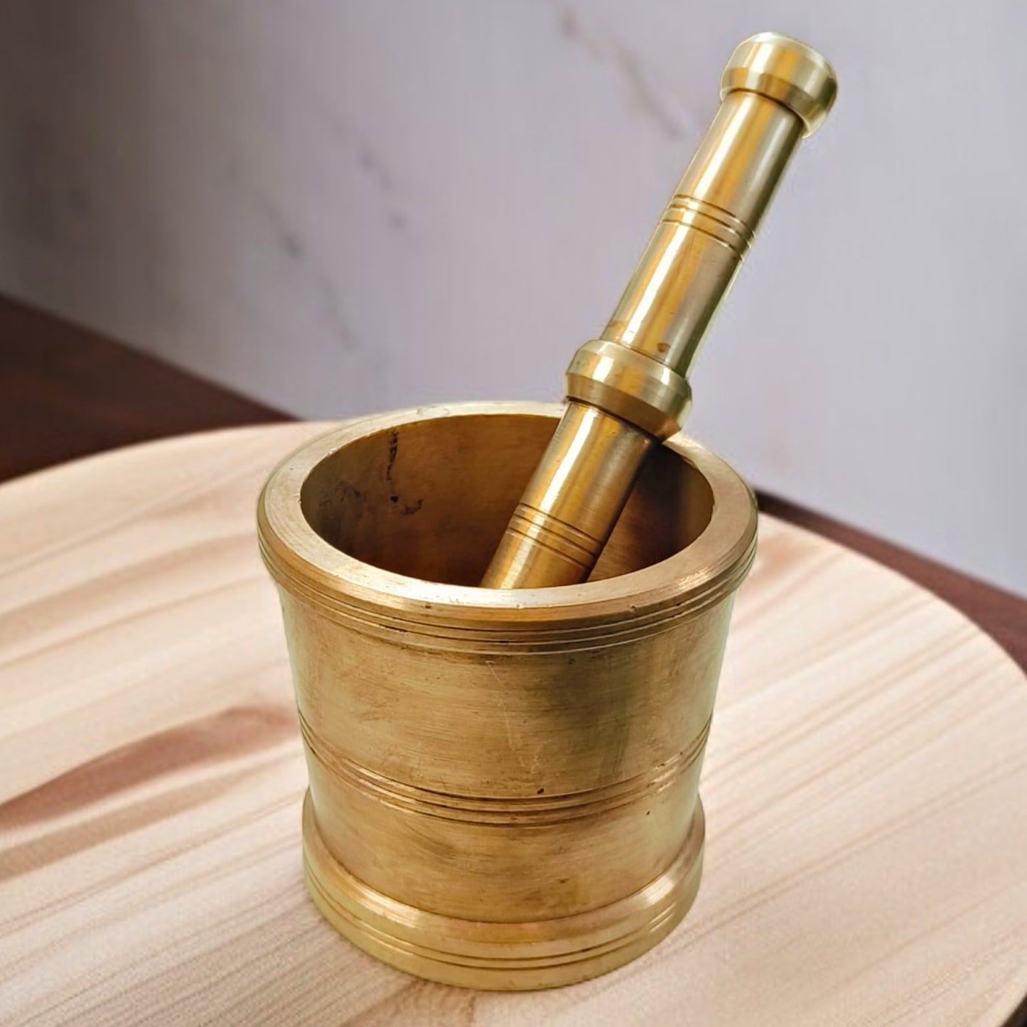 Antique Brass Khalbatta | Traditional Morter & Pestle | Hamam Dasta Heavy and big
