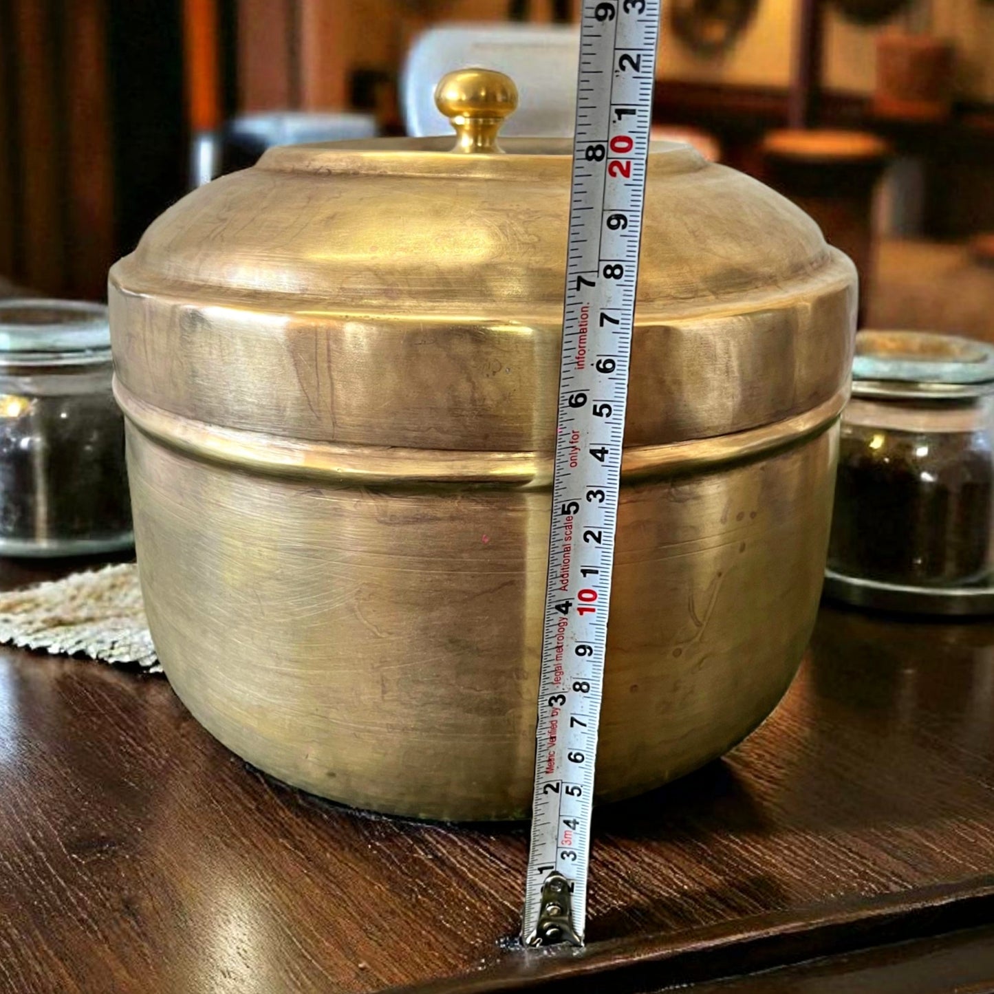 Antique Brass Chapatti Box | Traditional Storage Container for Kitchen & Decor