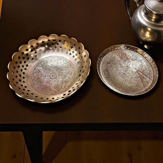 Antique Brass Serving Bowl in Pair | Traditional Tableware & Home Décor