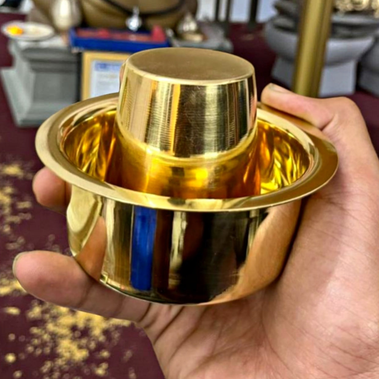 Brand New Brass Dabbara Set of 4 | Traditional South Indian Coffee & Serveware Set