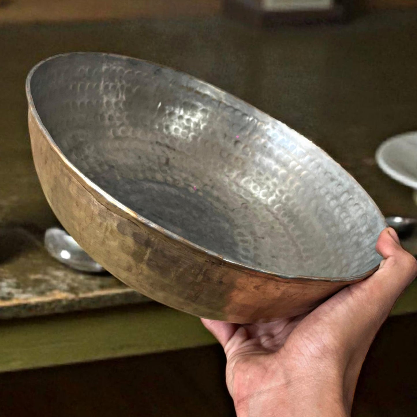Antique Brass Kadai with Ladle | Traditional Kitchen & Dining Utensil